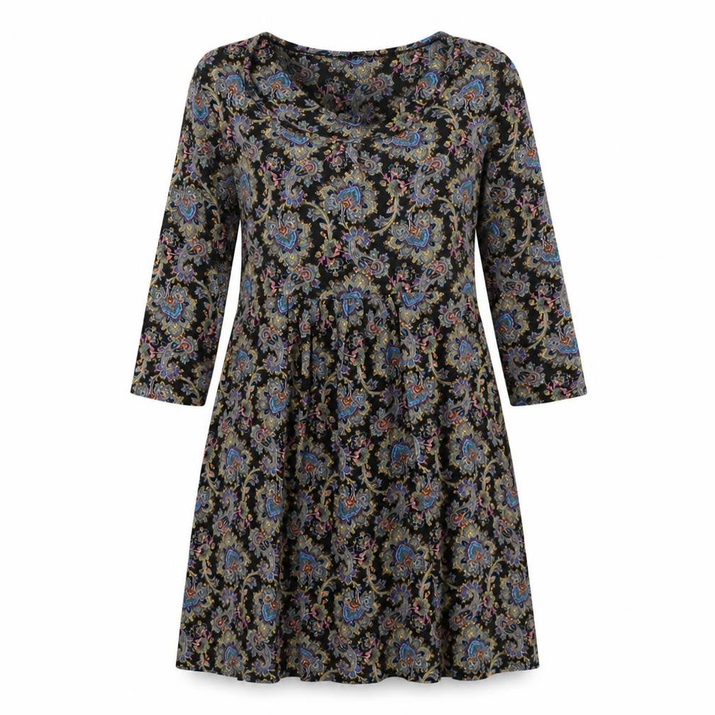 Tu Womens Multicoloured Paisley A-Line Jersey Dress Size 8