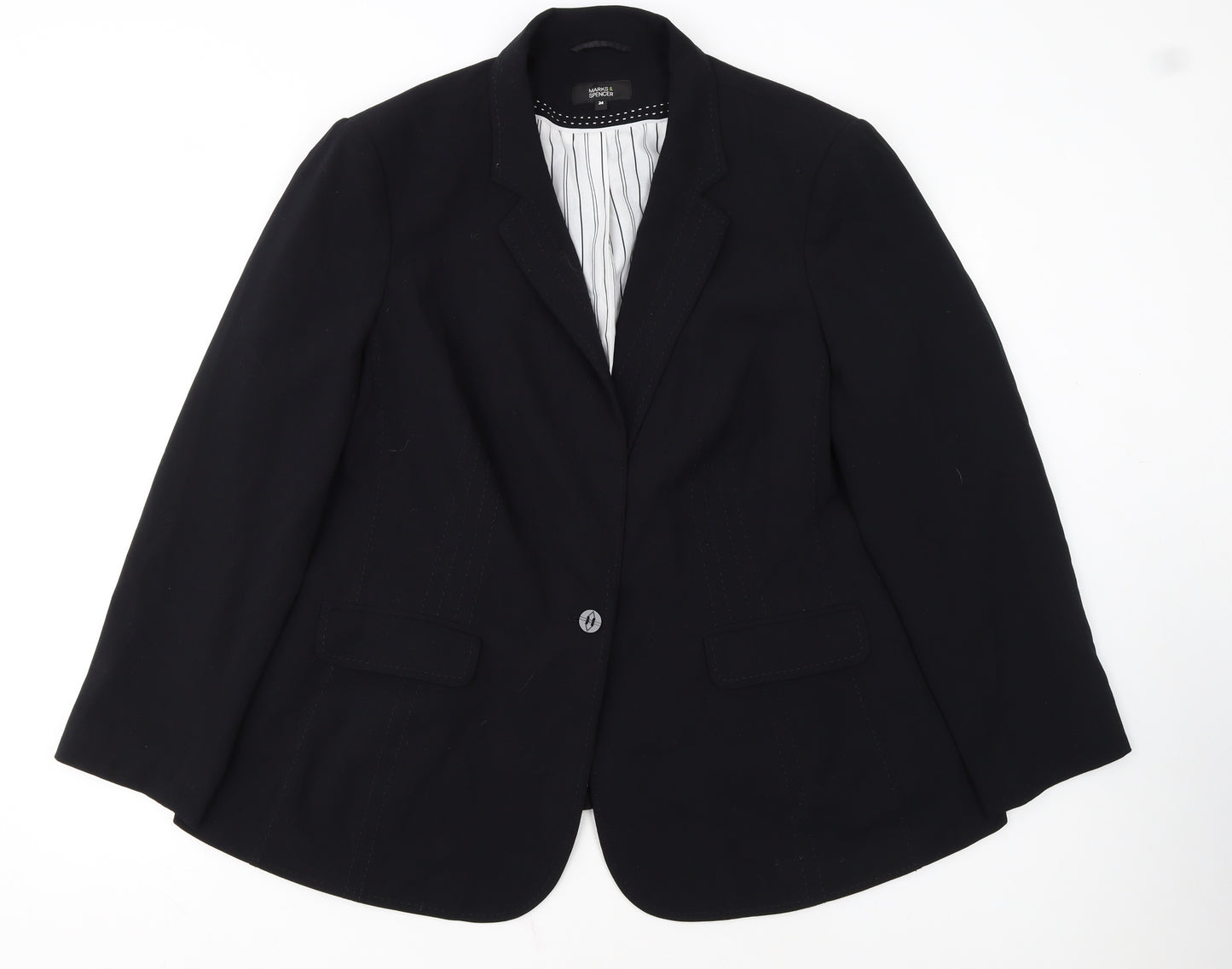 Marks and Spencer Women's Black Size 24 Classic Single-Breasted Blazer