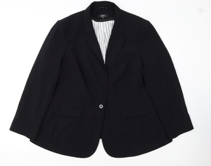 Marks and Spencer Women's Black Size 24 Classic Single-Breasted Blazer