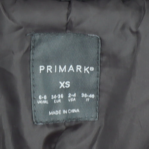 Primark Womens Brown Faux Fur Long Coat XS Winter Overcoat