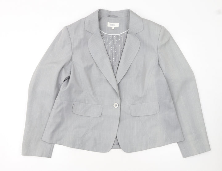 Marks and Spencer Women’s Grey Size 20 Single-Breasted Blazer