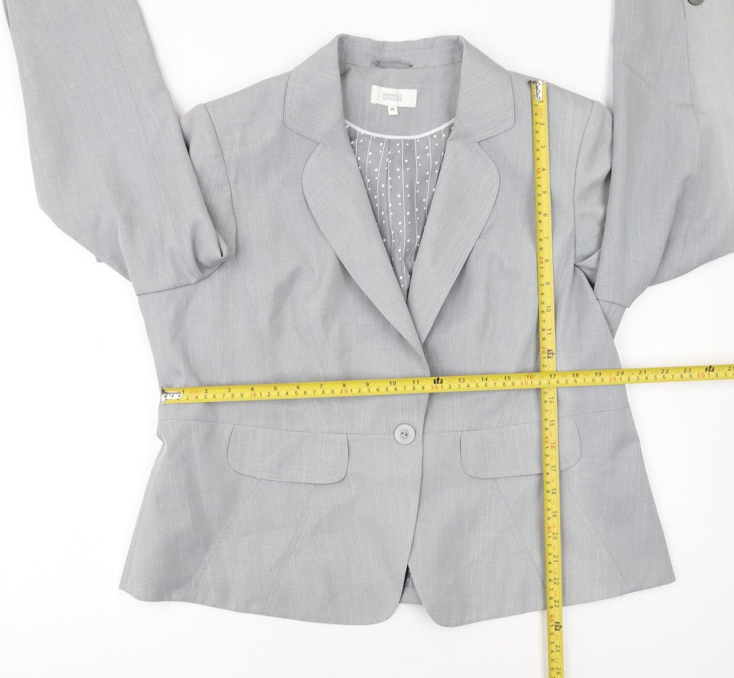 Marks and Spencer Women’s Grey Size 20 Single-Breasted Blazer