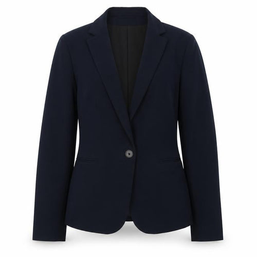 H&M Women Navy Blue Single-Breasted Blazer UK 10 Classic Fit