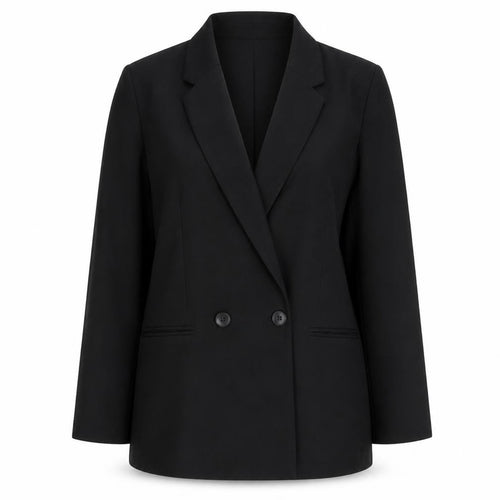 H&M Women Black Double-Breasted Blazer Size Small Classic Fit