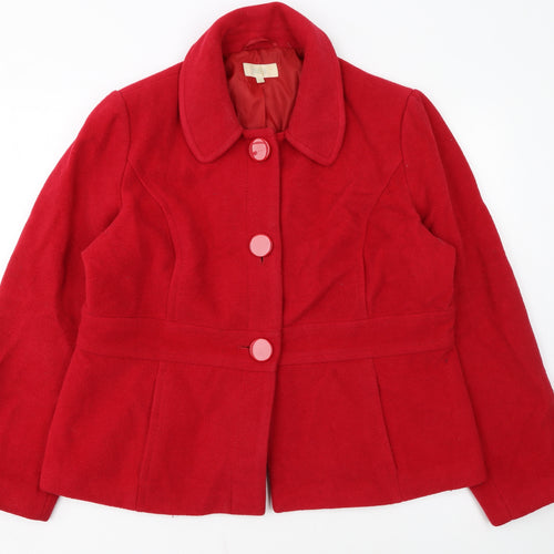 Marks and Spencer Women's Red Wool Blend Overcoat UK 20