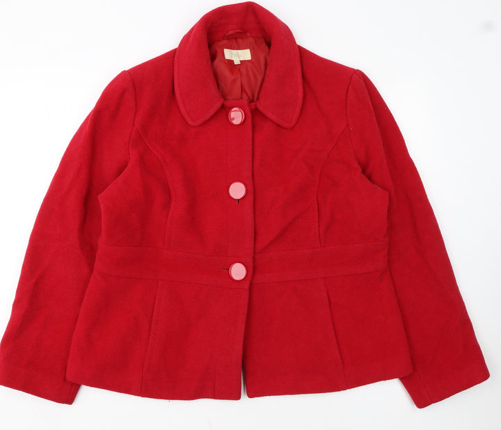 Marks and Spencer Women's Red Wool Blend Overcoat UK 20