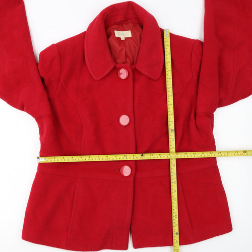 Marks and Spencer Women's Red Wool Blend Overcoat UK 20