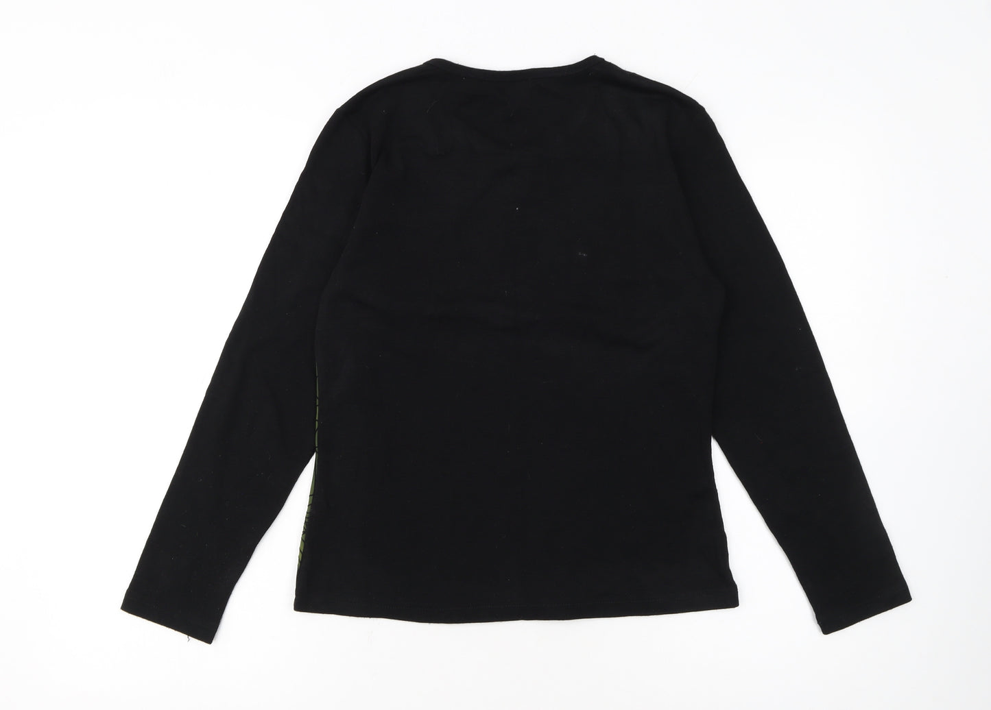 LADY'S Women's Black Green Spider Web Long Sleeve Halloween Top Size M