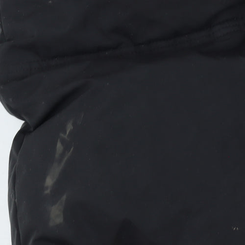 Superdry Womens Black Long Puffer Coat Hooded Size 8 Winter Warm