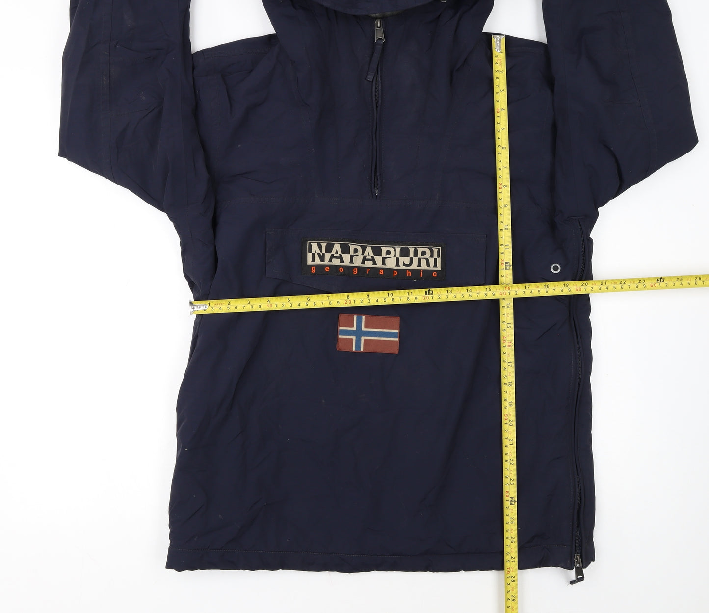 Napapijri Mens Blue Hooded Anorak Windproof Jacket Size M