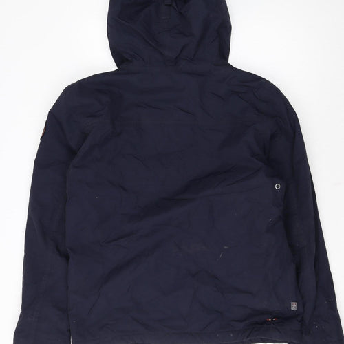 Napapijri Mens Blue Hooded Anorak Windproof Jacket Size M