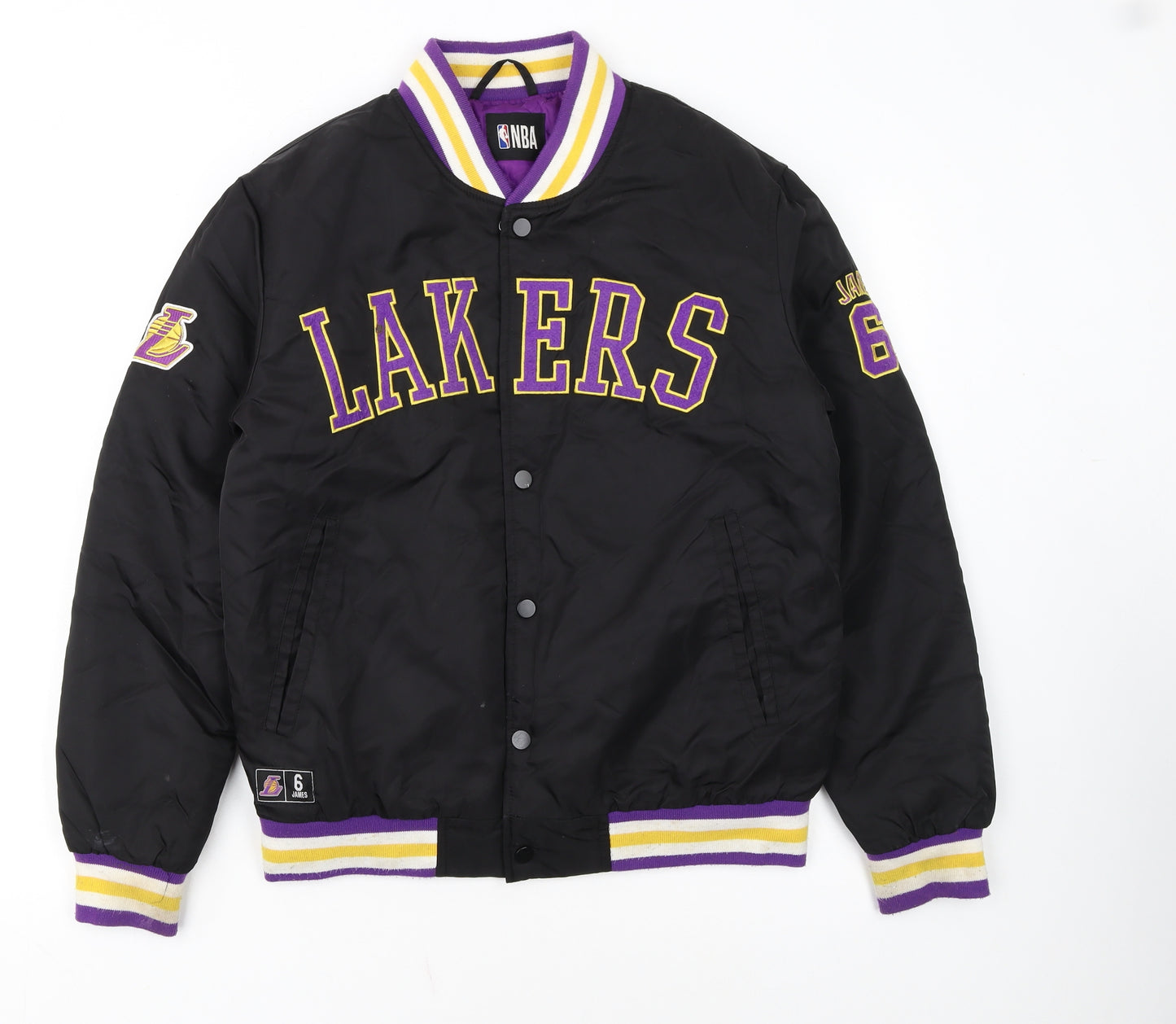 Primark NBA Lakers Black Men's S Varsity Jacket Basketball Style