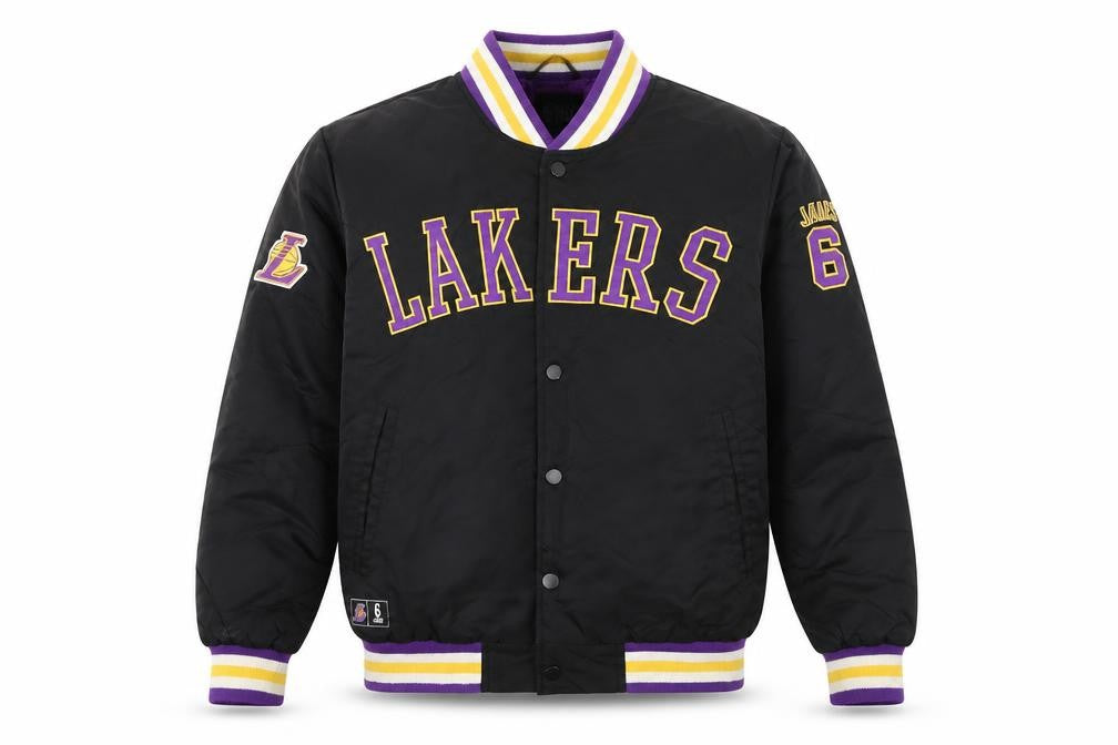 Primark NBA Lakers Black Men's S Varsity Jacket Basketball Style