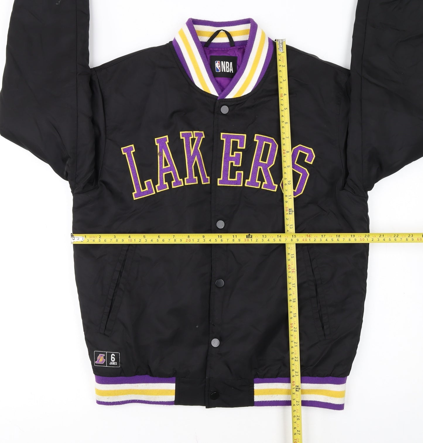 Primark NBA Lakers Black Men's S Varsity Jacket Basketball Style