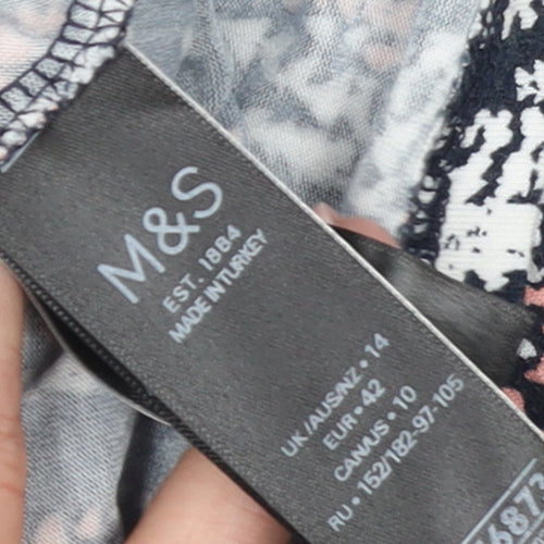 Marks and Spencer Womens Multicoloured Jersey Blouse Size 14