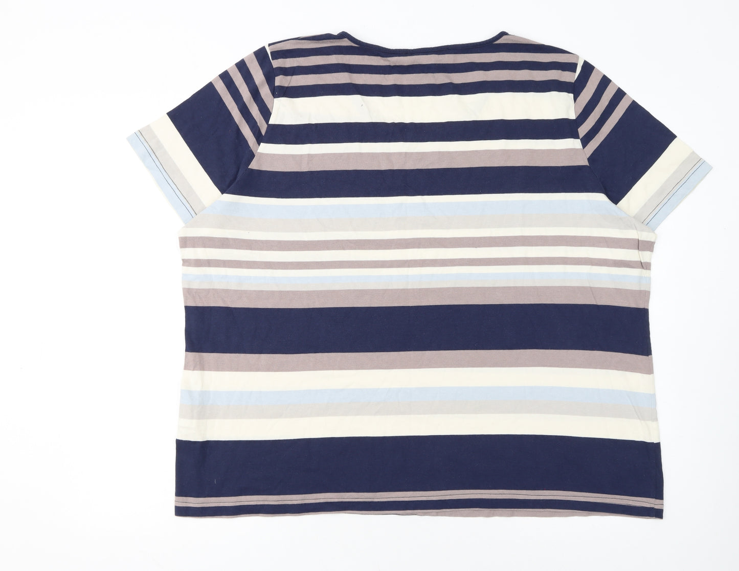 Collection L Women's Multicoloured Stripe T-Shirt Size 28 Cotton Modal