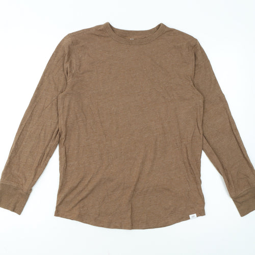 GAP Kids Boys Brown Long Sleeve Crew Neck Basic T-Shirt 14-15 Years