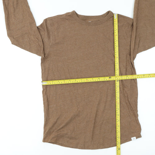 GAP Kids Boys Brown Long Sleeve Crew Neck Basic T-Shirt 14-15 Years