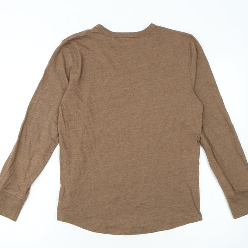 GAP Kids Boys Brown Long Sleeve Crew Neck Basic T-Shirt 14-15 Years