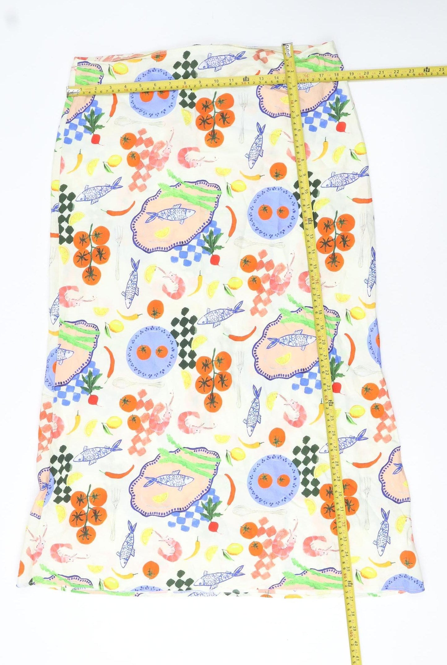 New Look Womens Multicoloured Art Print Midi Skirt UK 16 Viscose
