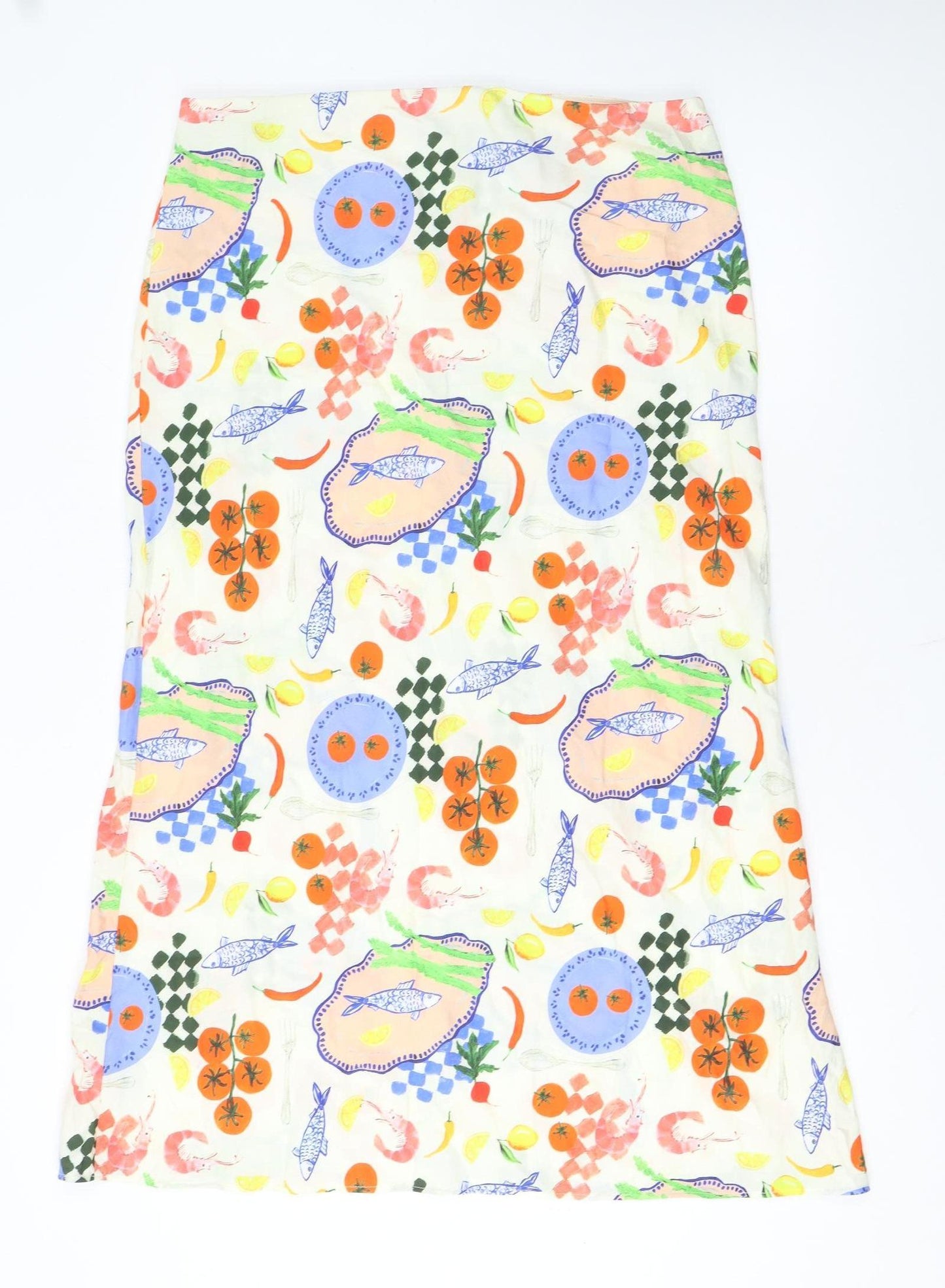 New Look Womens Multicoloured Art Print Midi Skirt UK 16 Viscose