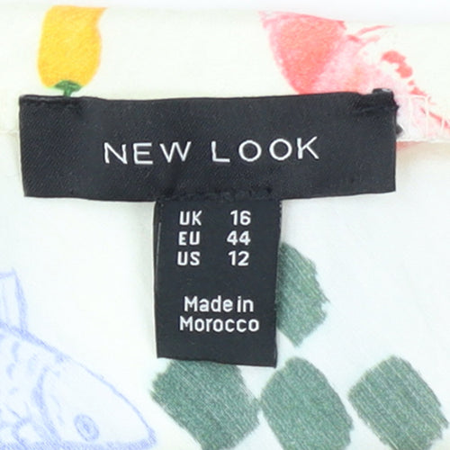 New Look Womens Multicoloured Art Print Midi Skirt UK 16 Viscose