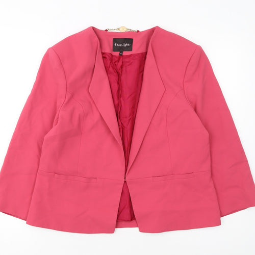 Phase Eight Women Pink Size 16 Regular Fit Lined Blazer