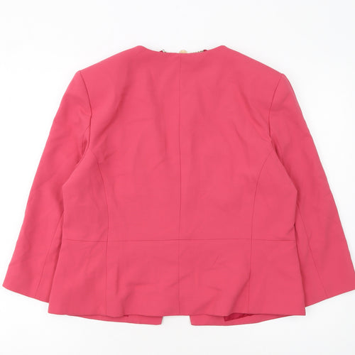 Phase Eight Women Pink Size 16 Regular Fit Lined Blazer