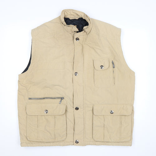 Frank Eden Men’s Beige Cotton Bodywarmer Waistcoat Size 46 Mid-Length