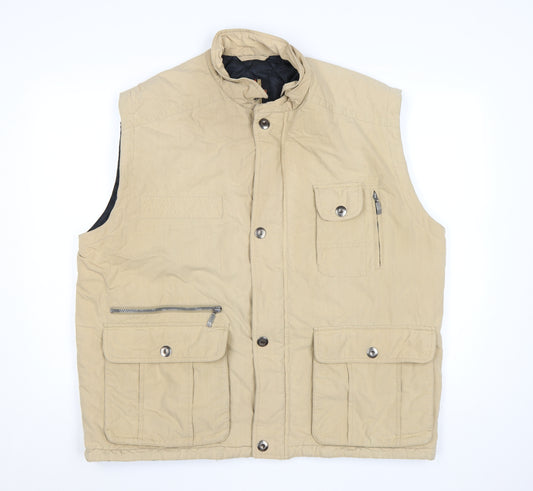 Frank Eden Men’s Beige Cotton Bodywarmer Waistcoat Size 46 Mid-Length