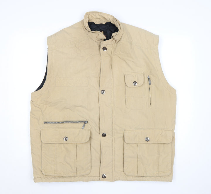 Frank Eden Men’s Beige Cotton Bodywarmer Waistcoat Size 46 Mid-Length
