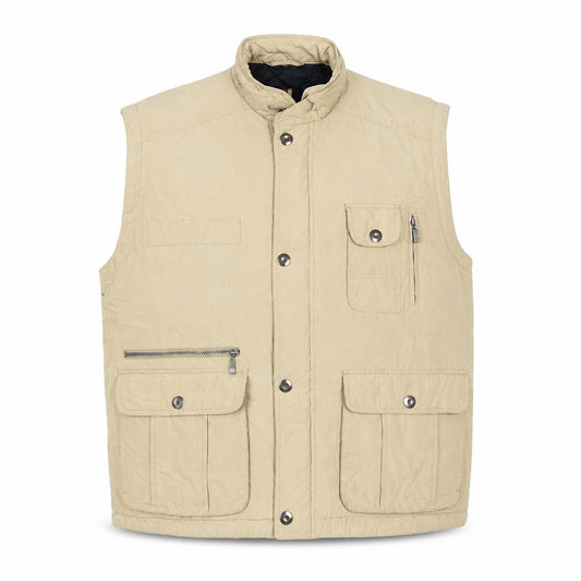 Frank Eden Men’s Beige Cotton Bodywarmer Waistcoat Size 46 Mid-Length