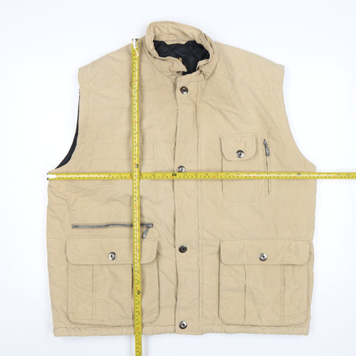 Frank Eden Men’s Beige Cotton Bodywarmer Waistcoat Size 46 Mid-Length