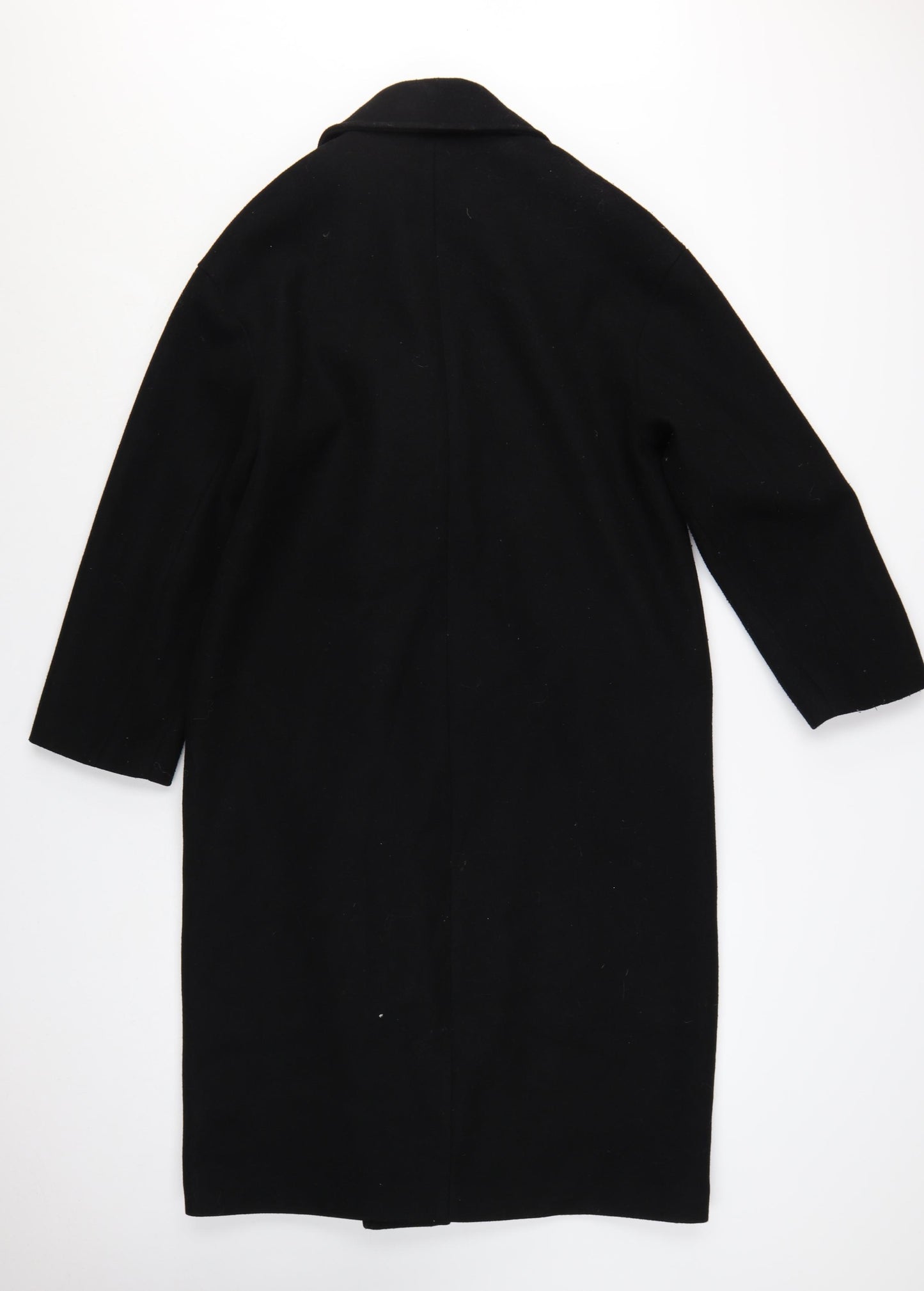 Zara Women's Black XS Double-Breasted Long Overcoat