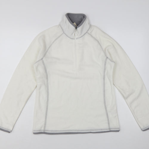 Mountain Warehouse Womens Ivory Fleece Pullover UK 10 1/2 Zip Sweatshirt