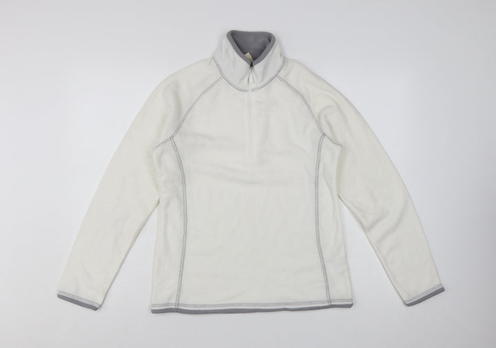 Mountain Warehouse Womens Ivory Fleece Pullover UK 10 1/2 Zip Sweatshirt