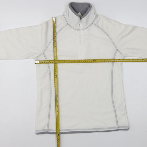Mountain Warehouse Womens Ivory Fleece Pullover UK 10 1/2 Zip Sweatshirt