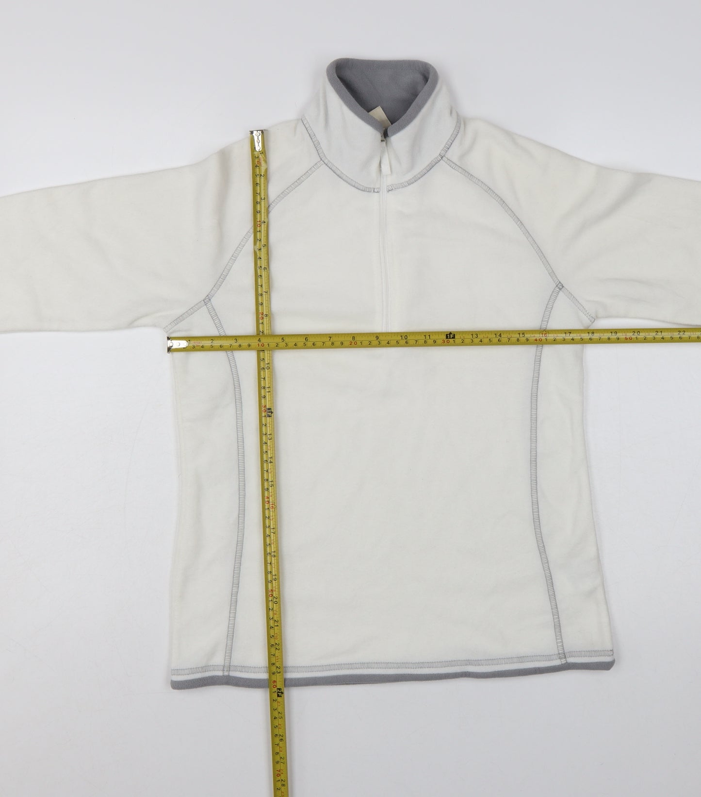 Mountain Warehouse Womens Ivory Fleece Pullover UK 10 1/2 Zip Sweatshirt