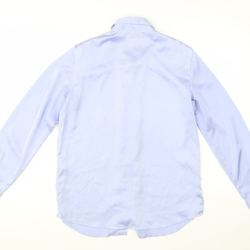 House of Bruar Women’s Blue Ruffle Long Sleeve Blouse Size 12