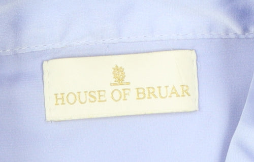 House of Bruar Women’s Blue Ruffle Long Sleeve Blouse Size 12