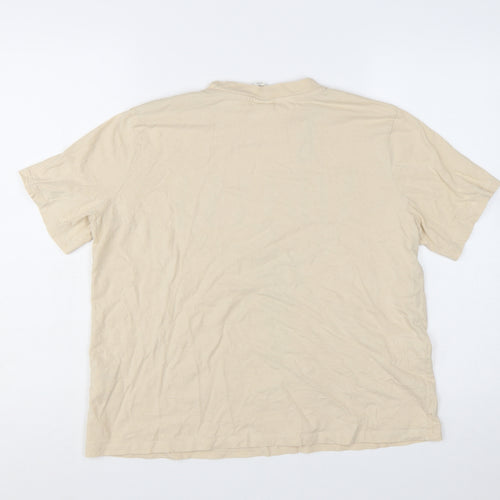 H&M Women's Beige Nirvana Graphic Short Sleeve Cotton T-Shirt L
