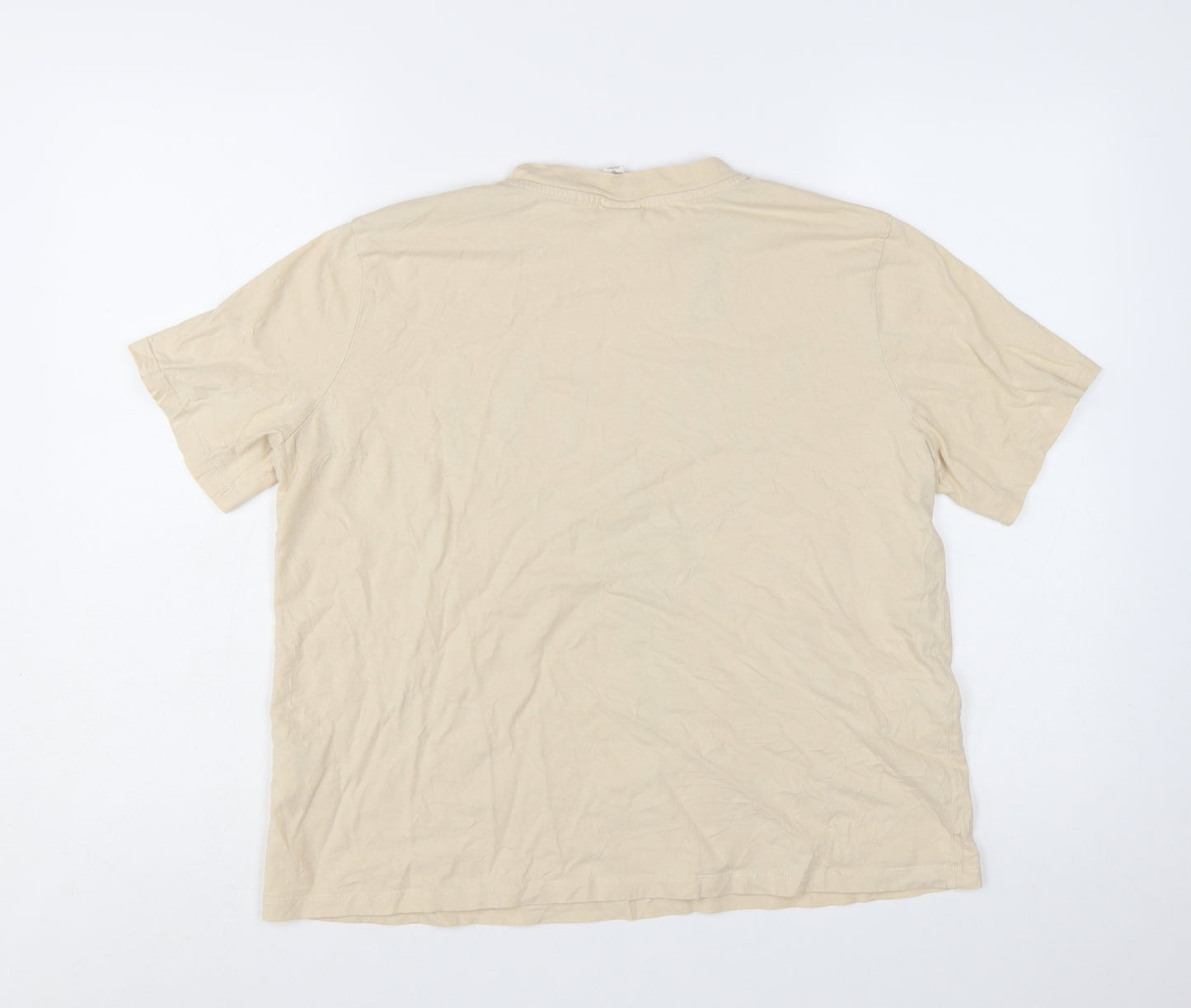 H&M Women's Beige Nirvana Graphic Short Sleeve Cotton T-Shirt L