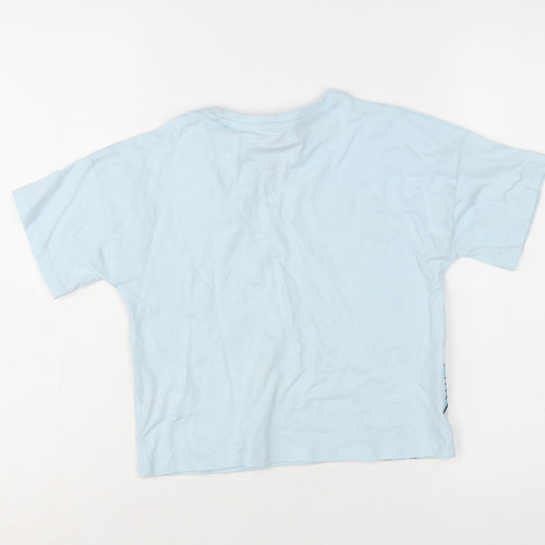 Disney Princess Girls Blue Flounder T-Shirt 8-9 Years Short Sleeve Cotton