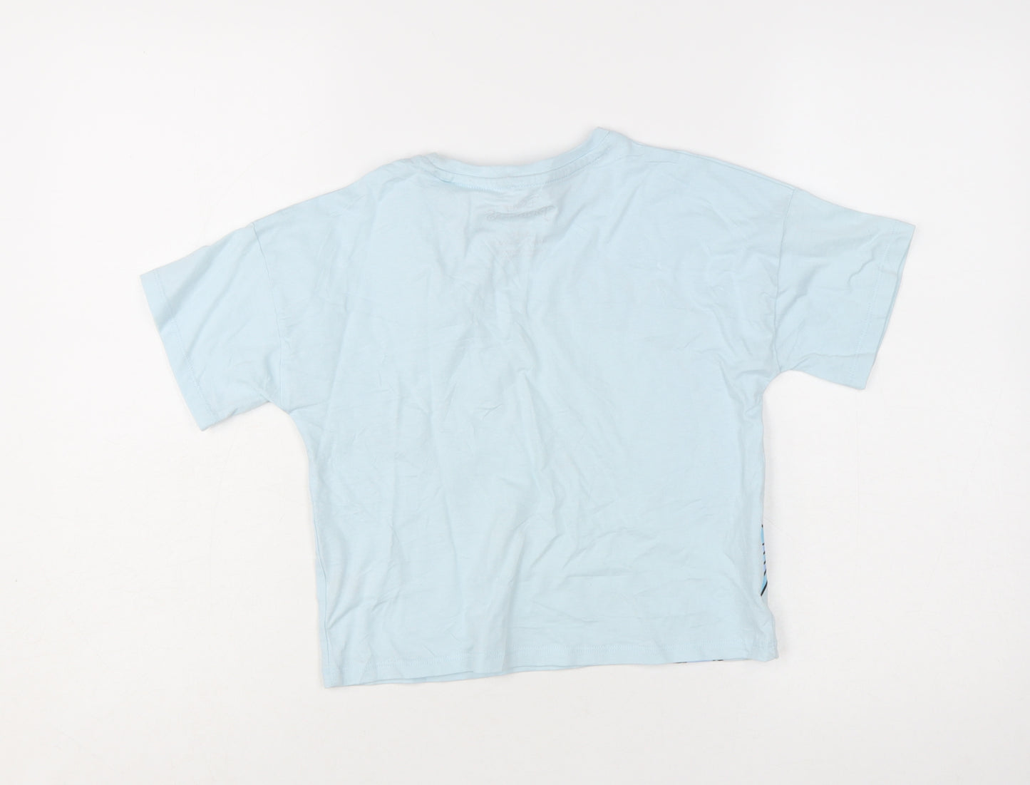 Disney Princess Girls Blue Flounder T-Shirt 8-9 Years Short Sleeve Cotton