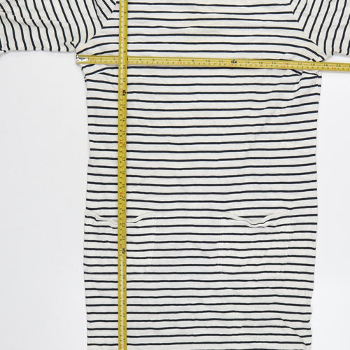 White Stuff Women's White Striped Shift Dress Size 14 Cotton