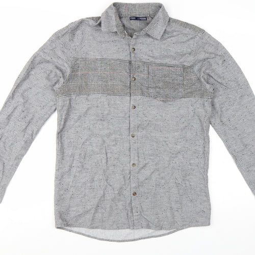 Next Boys Grey Cotton Long Sleeve Button-Up Shirt 14 Years