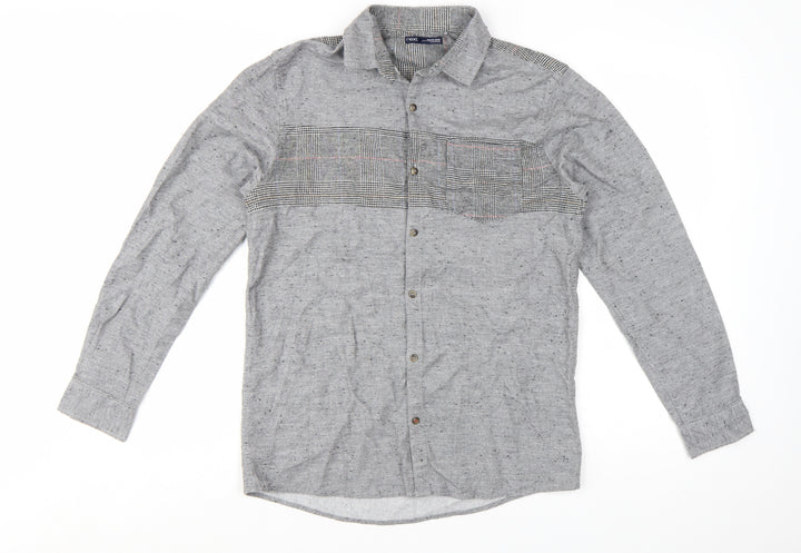 Next Boys Grey Cotton Long Sleeve Button-Up Shirt 14 Years