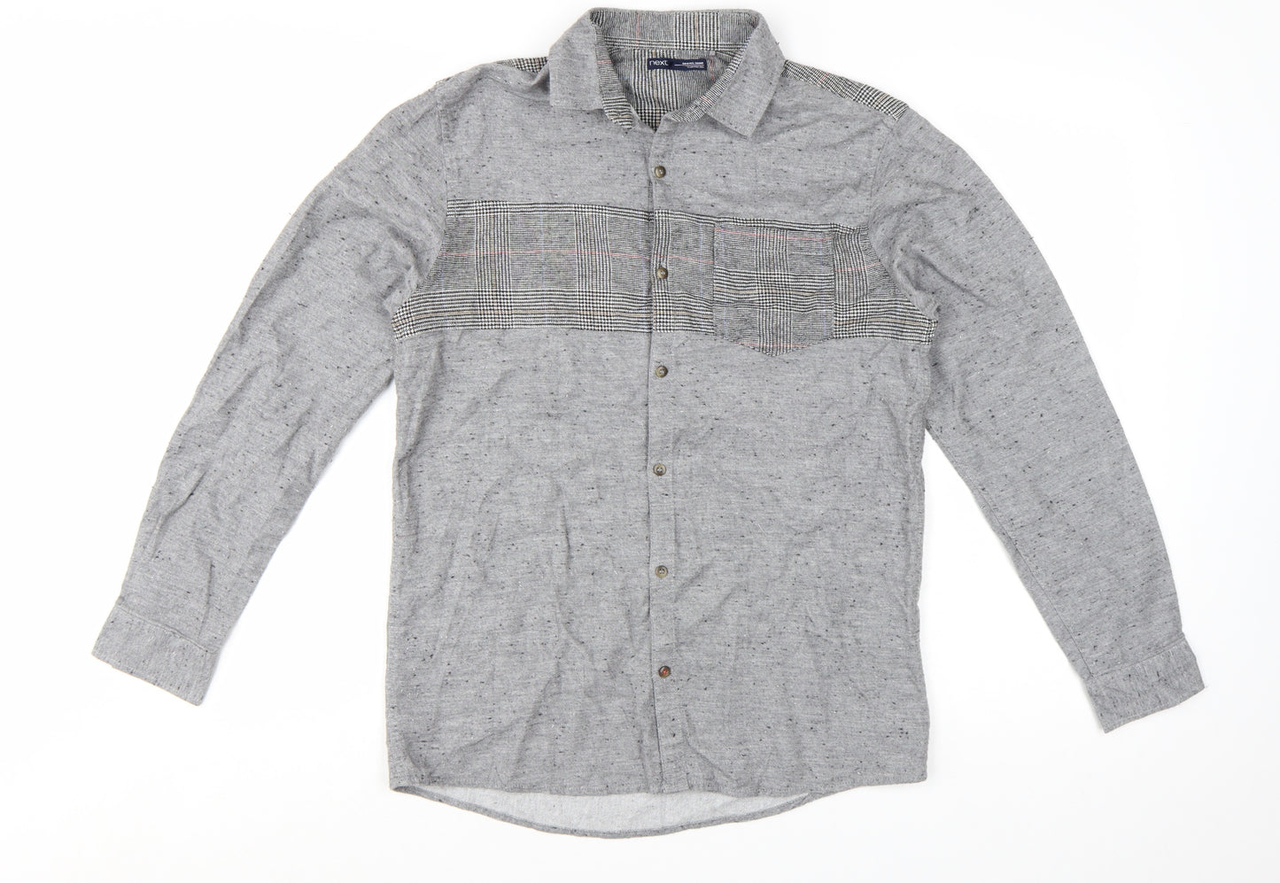 Next Boys Grey Cotton Long Sleeve Button-Up Shirt 14 Years