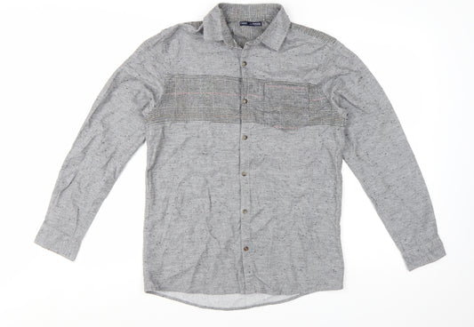 Next Boys Grey Cotton Long Sleeve Button-Up Shirt 14 Years