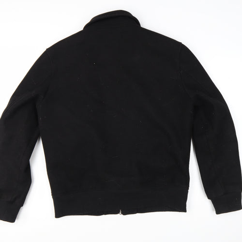 Zara Women Black L Polyester Bomber Jacket with Zip Pockets